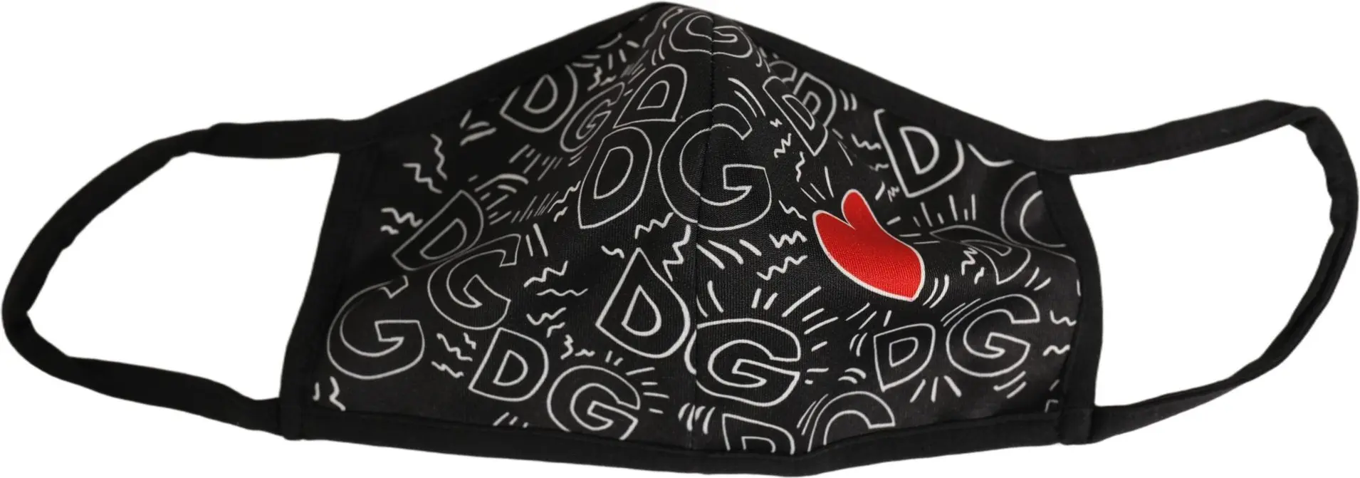 Маска для лица Dolce & Gabbana с черным сердцем и логотипом DG