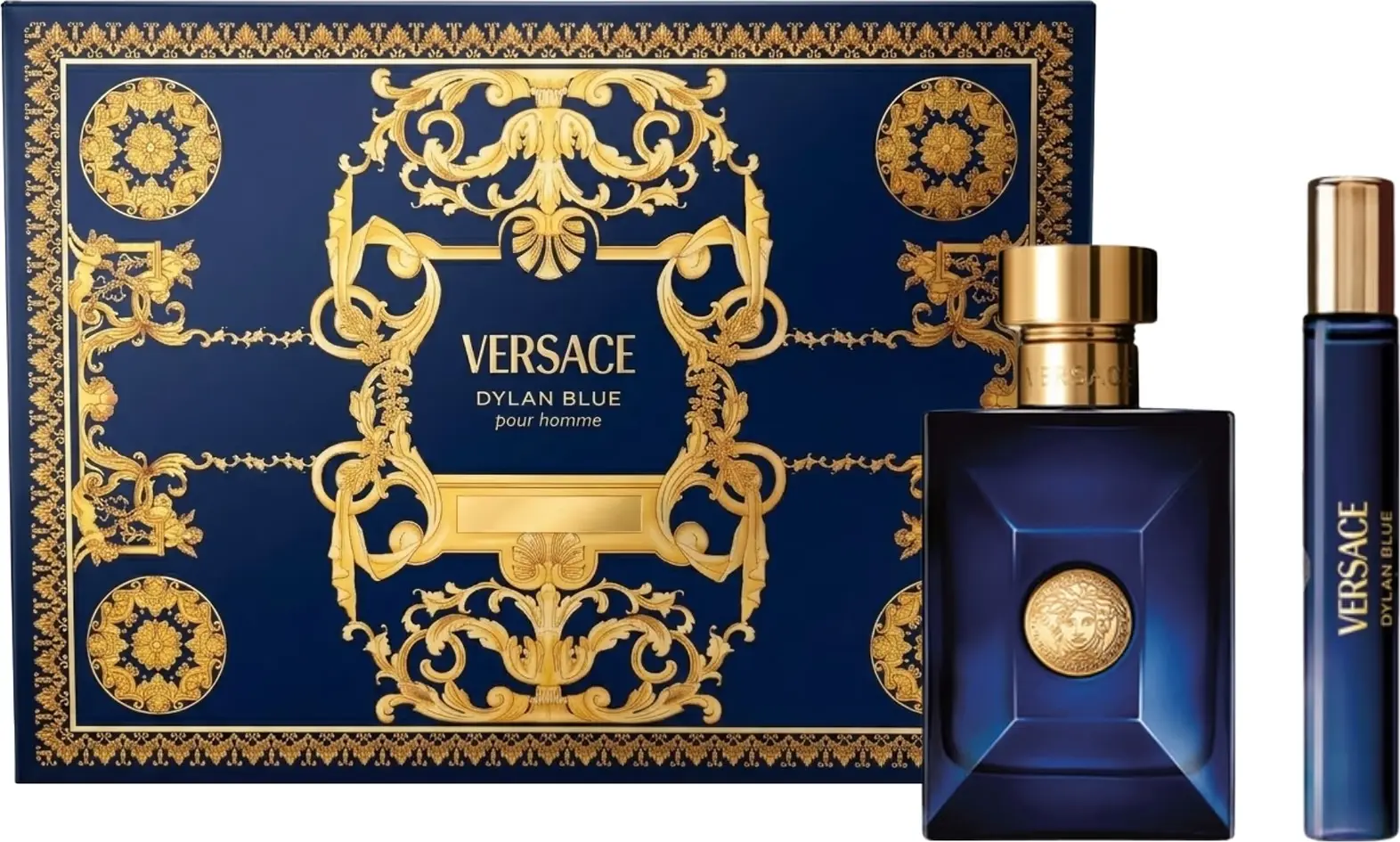Туалетная вода Versace Eau De Toilette Natural Spray 100 мл Дорожный спрей 10 мл Черная косметичка для мужчин