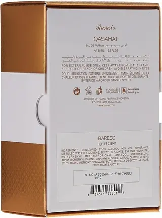 Eau De Parfum Rasasi Qasamat Bareeq