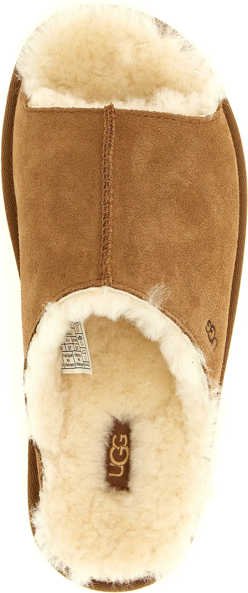 Коричневые кожаные шлепанцы UGG