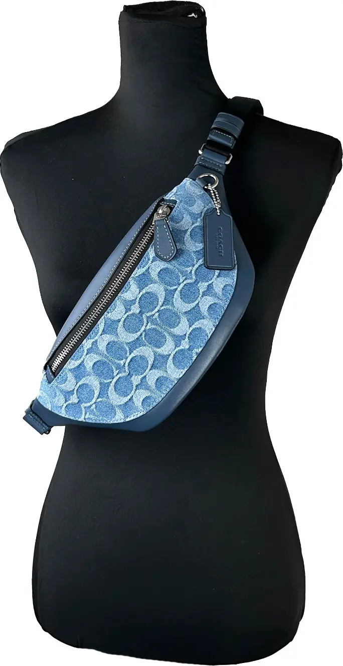Сумка-пояс Coach Warren Mini Signature Denim