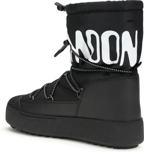 Сноубутсы Moon Boot Черные Нейлоновые Ботинки на Шнуровке