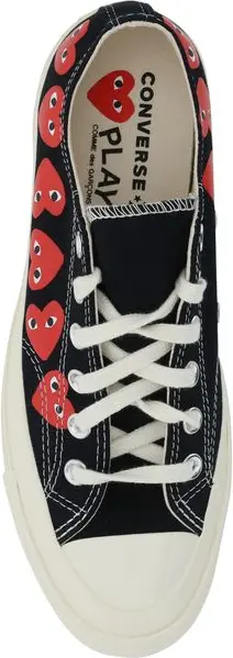 Кроссовки Comme Des Garçons Play x Converse Black Canvas Low Top Sneakers