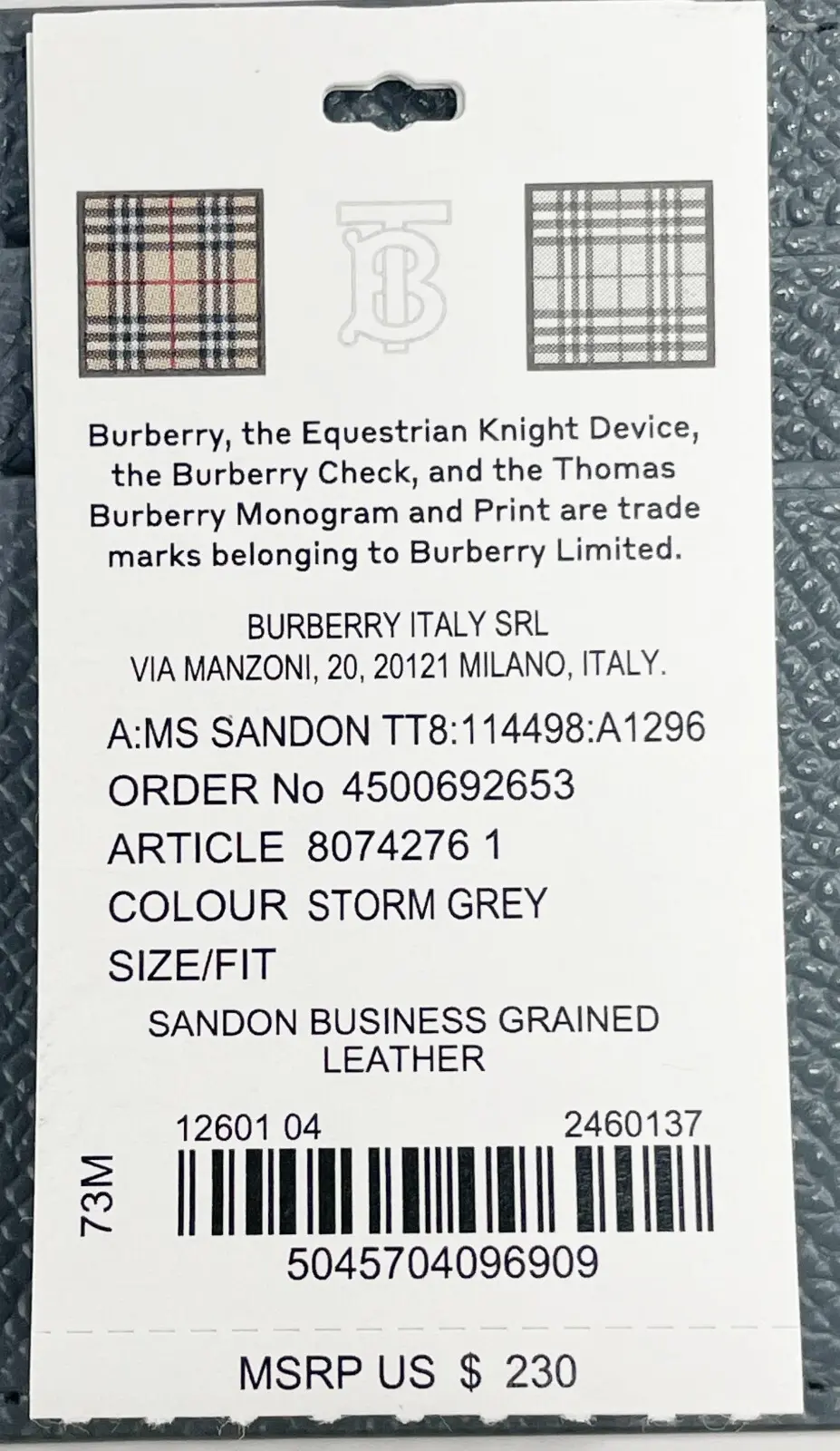 Кошелек-картхолдер Burberry Sandon