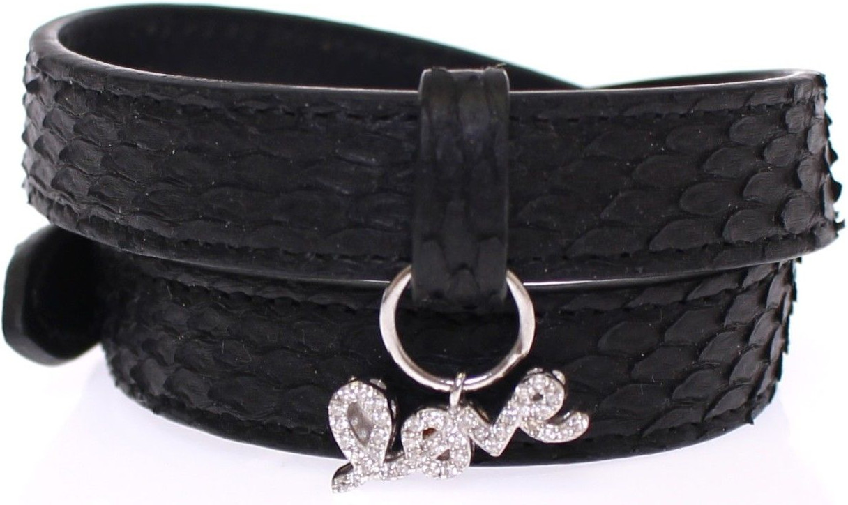Браслет Nialaya Jewelry «Змеиная кожа CZ LOVE»