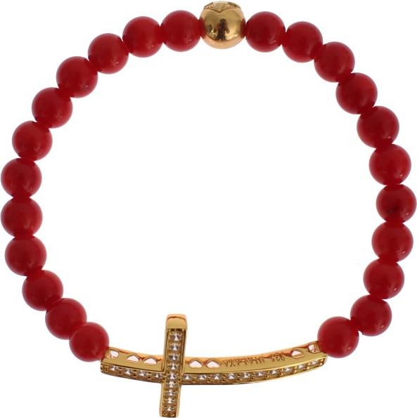 Браслет Nialaya Jewelry Элегантный Золото и Красный Коралл