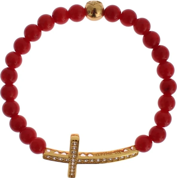 Браслет Nialaya Jewelry Элегантный Золото и Красный Коралл