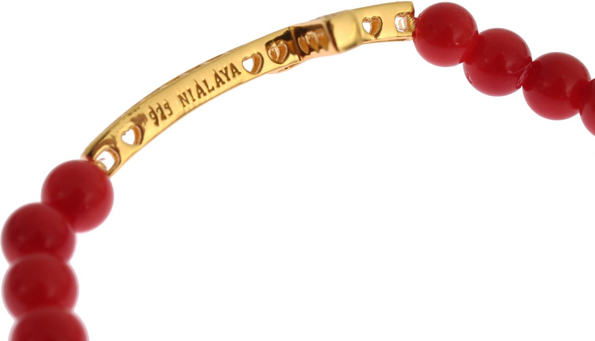 Браслет Nialaya Jewelry Элегантный Золото и Красный Коралл