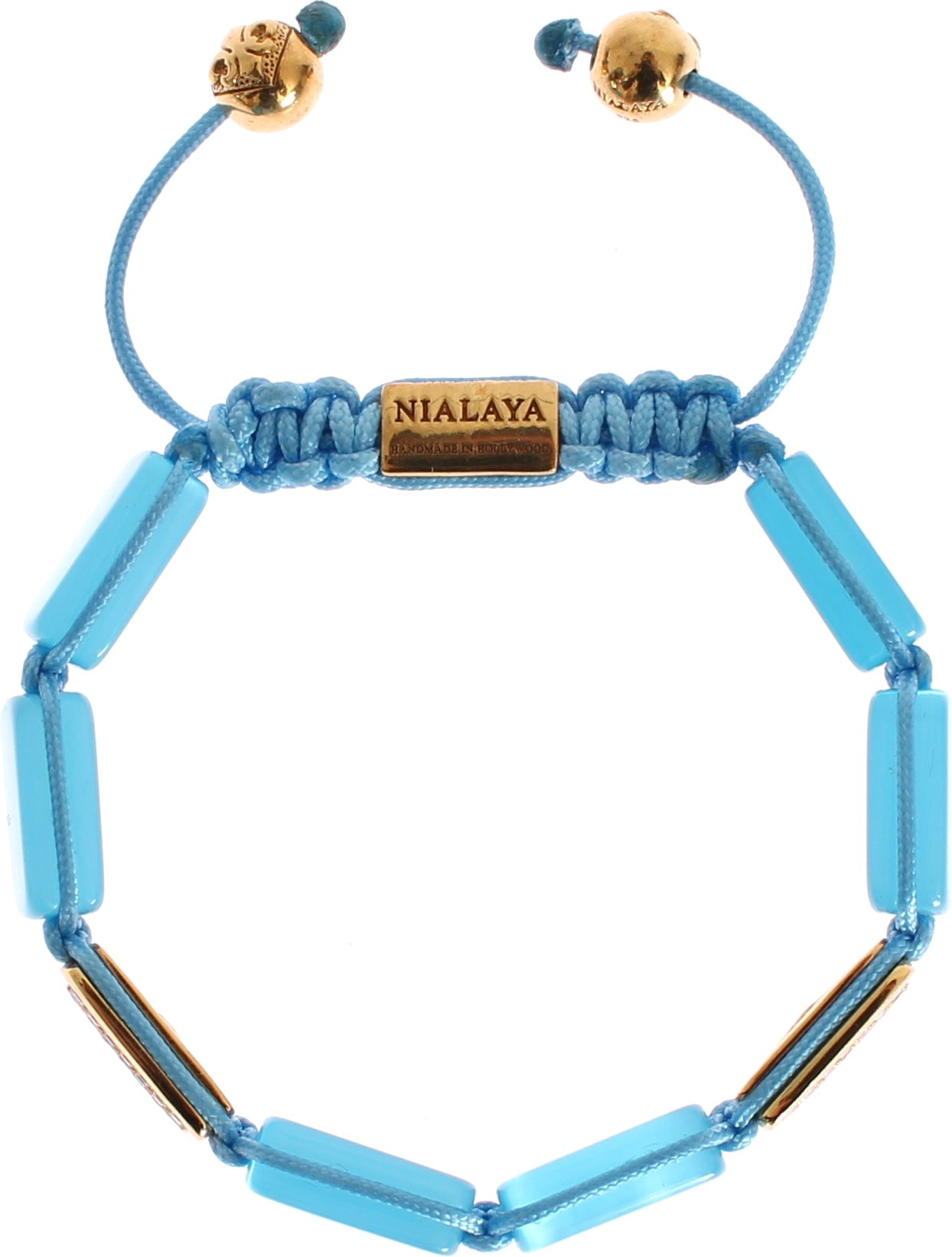 Браслет Nialaya Jewelry Элегантный с синим опалом и инкрустацией бриллиантами
