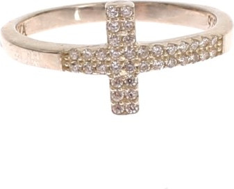 Кольцо Nialaya Jewelry Серебряное с крестом из фианита