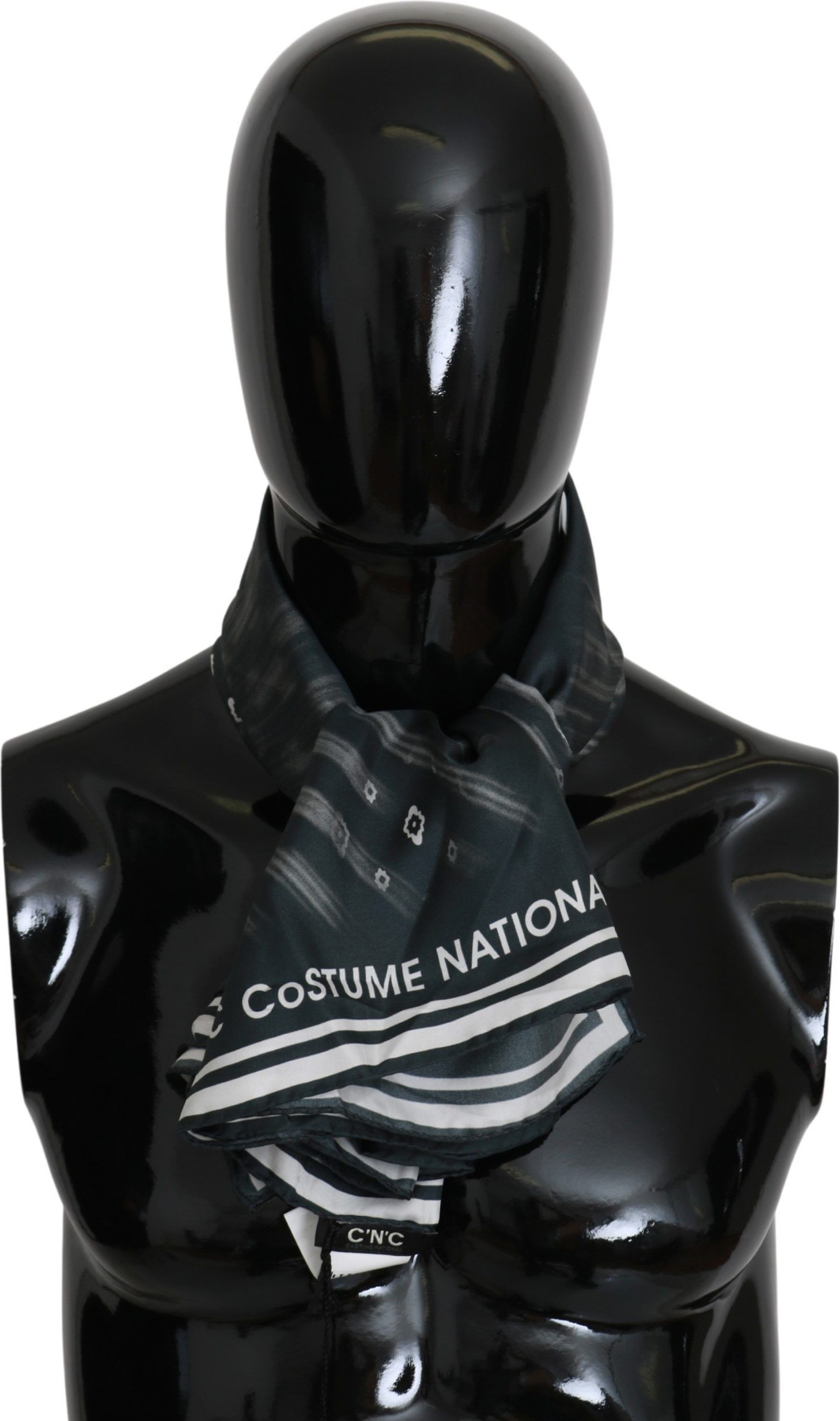 Шарф Costume National Синий Foulard Шелковый Женский
