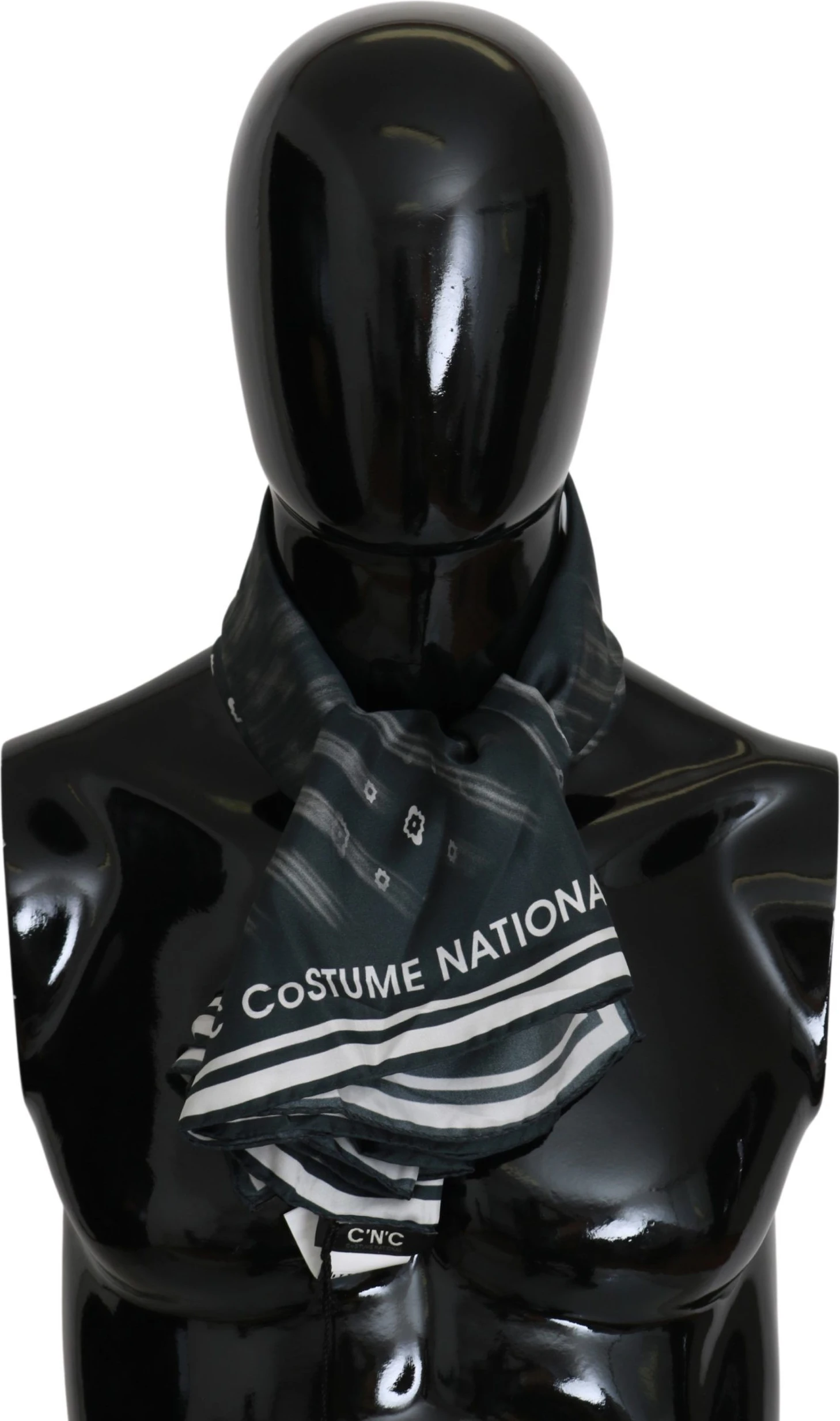Шарф Costume National Синий Foulard Шелковый Женский