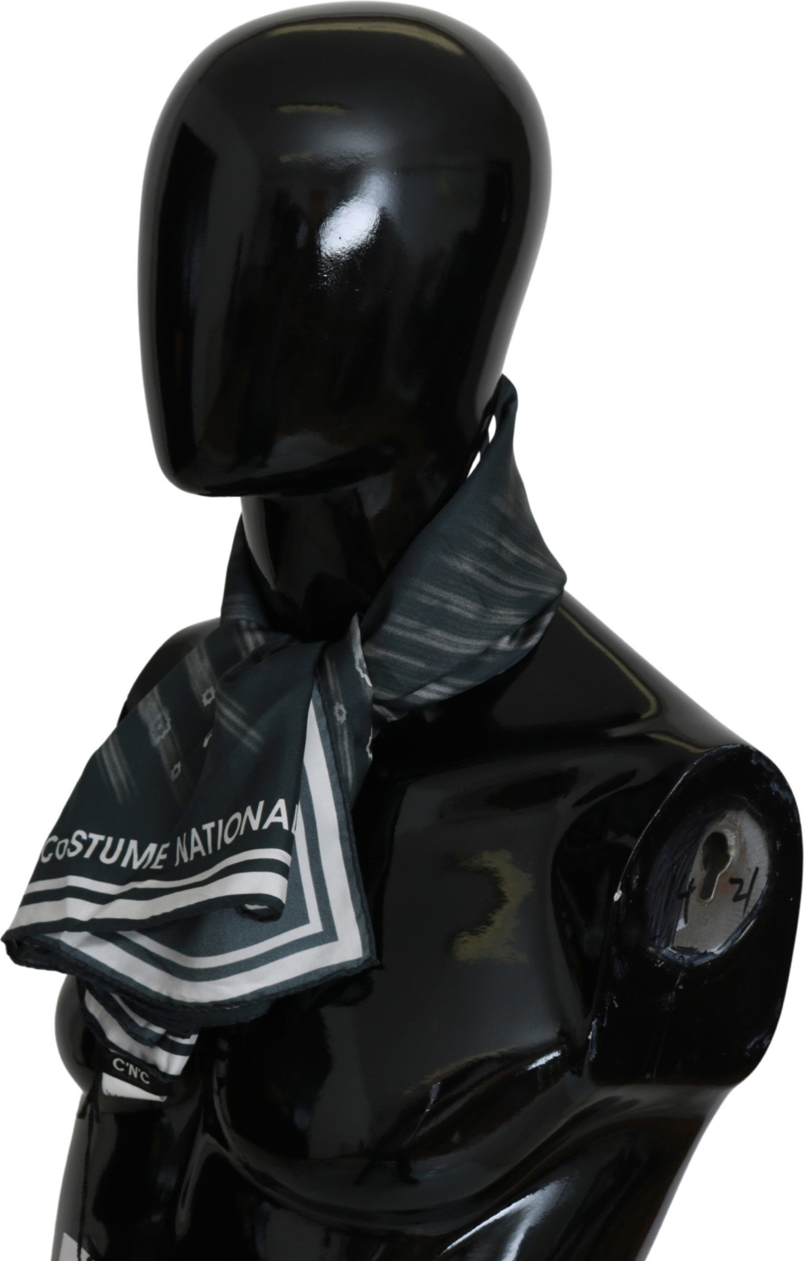 Шарф Costume National Синий Foulard Шелковый Женский