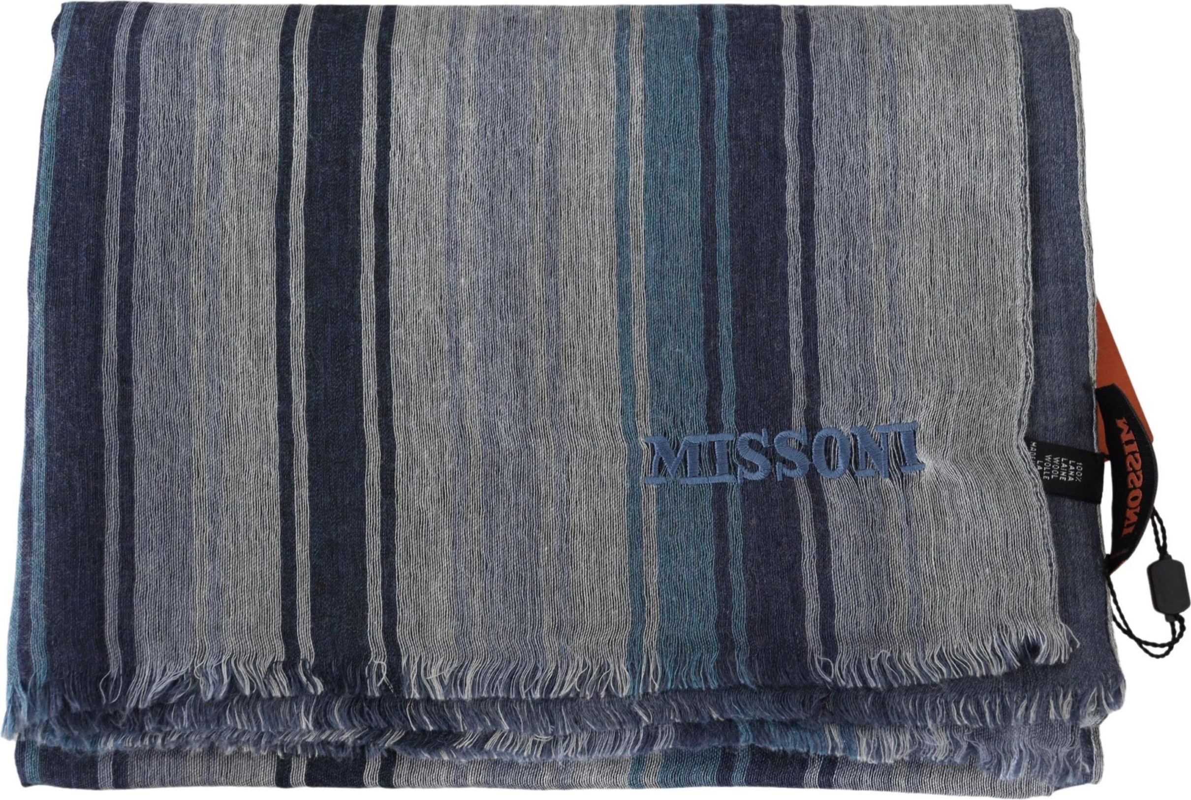 Шарф Missoni Элегантный Мультицветный Шерстяной Шарф с Вышивкой Логотипа