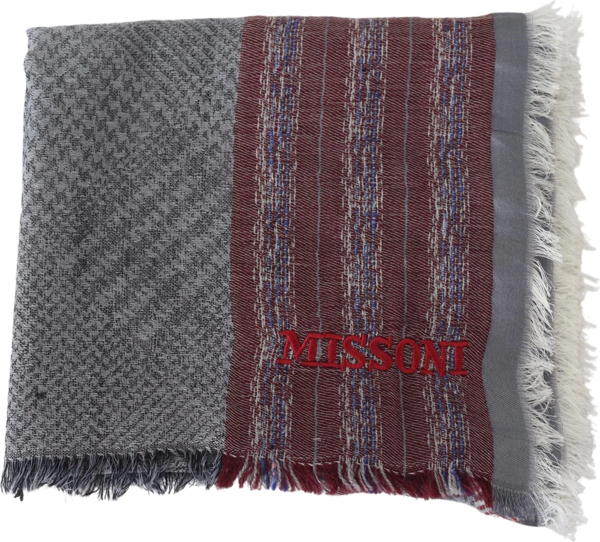 Шарф Missoni Элегантный Шерстяной Полосатый Шарф с Логотипом