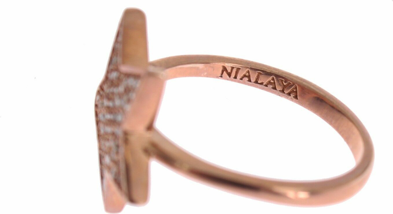 Кольцо Nialaya Jewelry Женское Прозрачная Фианит Звезда