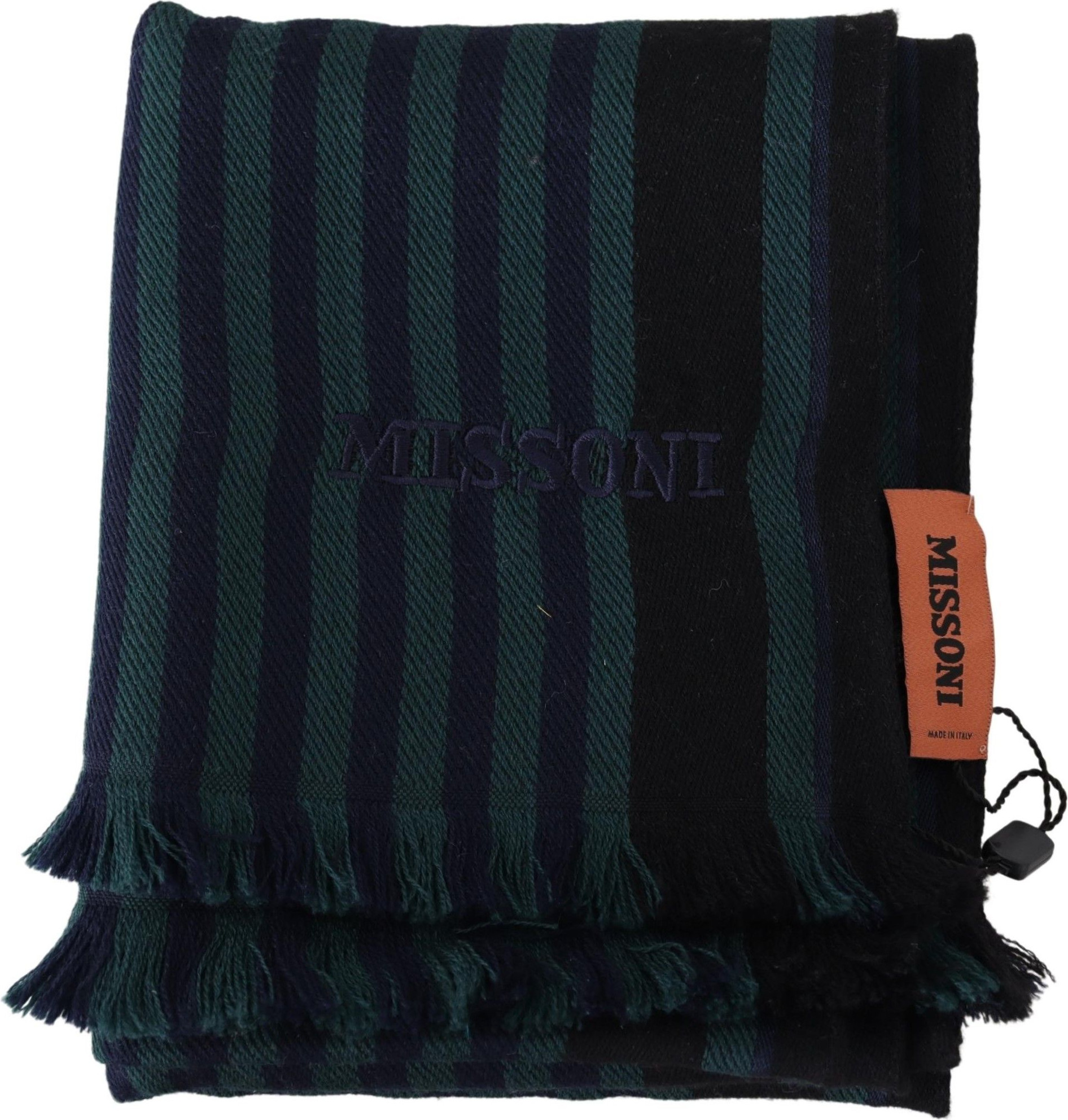 Шарф Missoni Элегантный Мультицветный Шерстяной Шарф с Бахромой