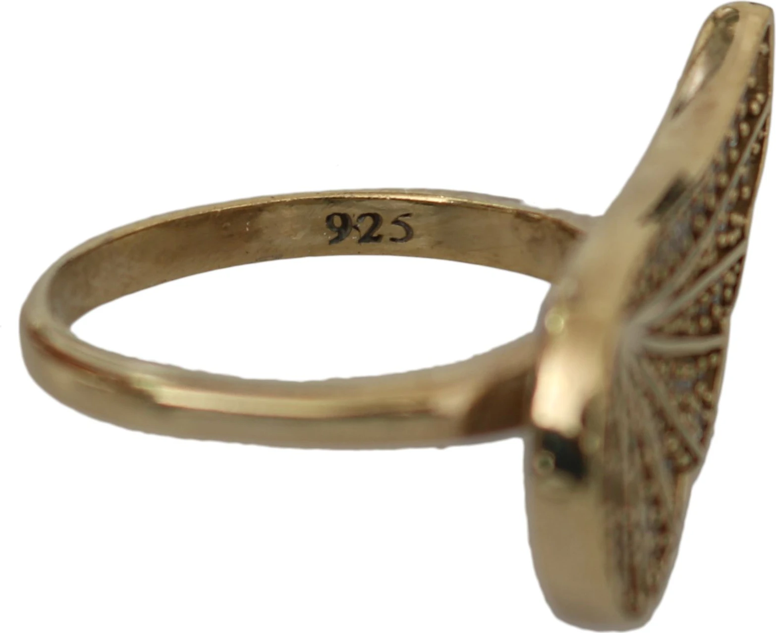 Кольцо Nialaya Jewelry Золотое Крыло с прозрачным CZ