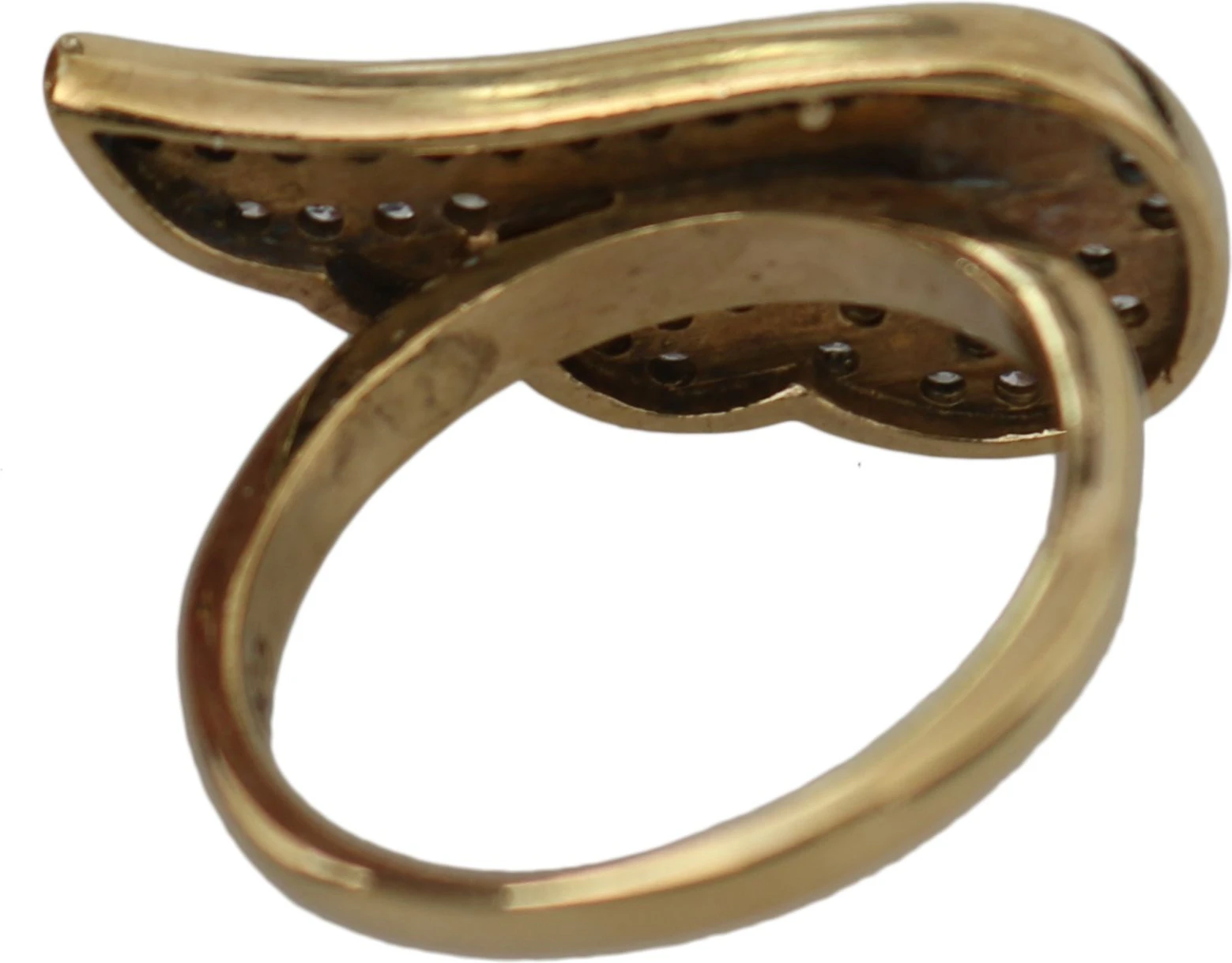 Кольцо Nialaya Jewelry Золотое Крыло с прозрачным CZ