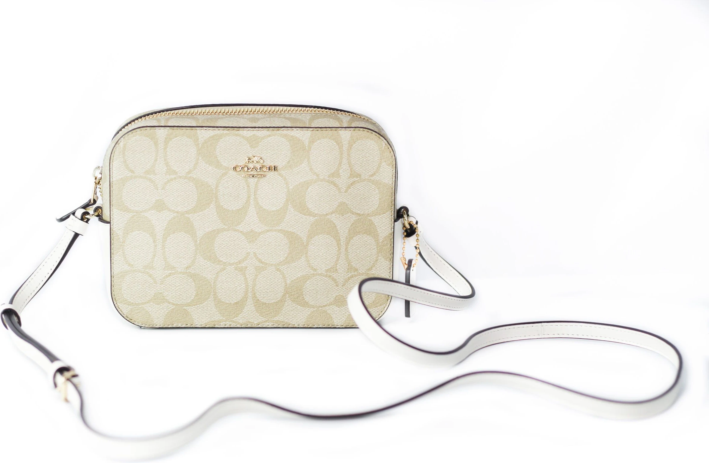 Сумка через плечо Coach Signature с покрытием из парусины и кожи, мини-сумка-камера