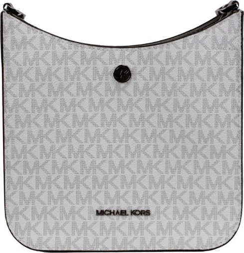 Сумка через плечо Michael Kors Briley Small Messenger белая с фирменным принтом