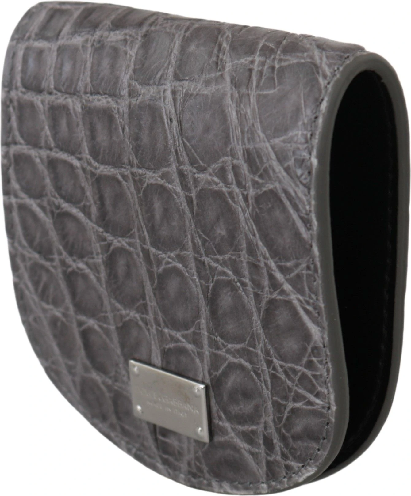 Кошелек Dolce & Gabbana Exotic Gray Leather Condom Case Wallet