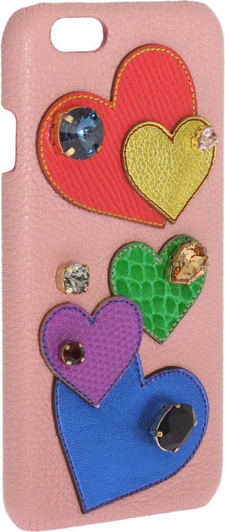 Чехол Dolce & Gabbana Chic Pink Leather Crystal для iPhone