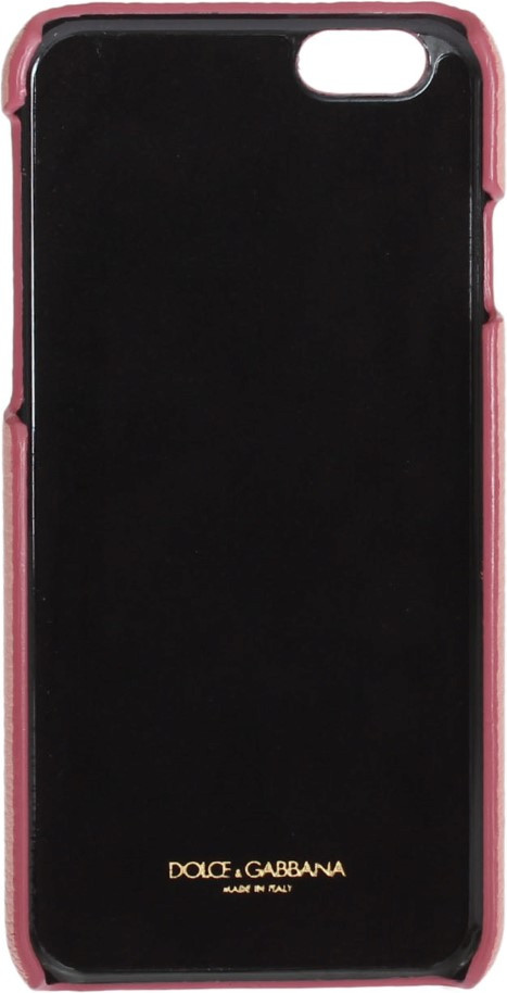 Чехол Dolce & Gabbana Chic Pink Leather Crystal для iPhone