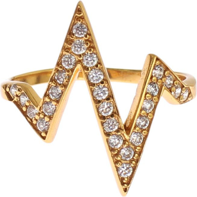 Кольцо Nialaya Jewelry Золото 925 Серебро Женское Прозрачный КУБИЧЕСКИЙ ЦИРКОНИЙ 18К