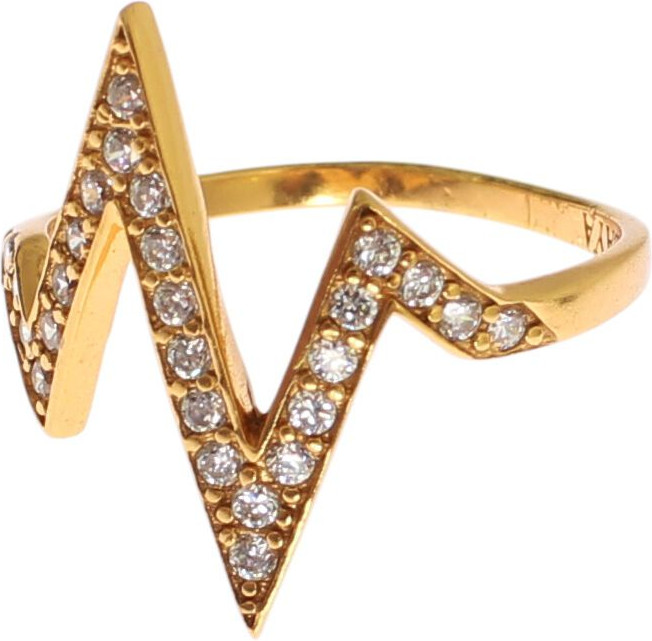 Кольцо Nialaya Jewelry Золото 925 Серебро Женское Прозрачный КУБИЧЕСКИЙ ЦИРКОНИЙ 18К