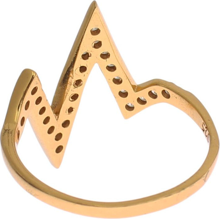 Кольцо Nialaya Jewelry Золото 925 Серебро Женское Прозрачный КУБИЧЕСКИЙ ЦИРКОНИЙ 18К