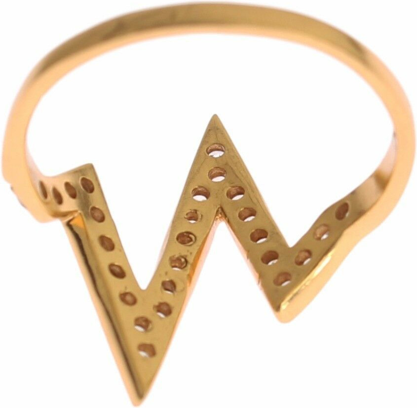 Кольцо Nialaya Jewelry Золото 925 Серебро Женское Прозрачный КУБИЧЕСКИЙ ЦИРКОНИЙ 18К