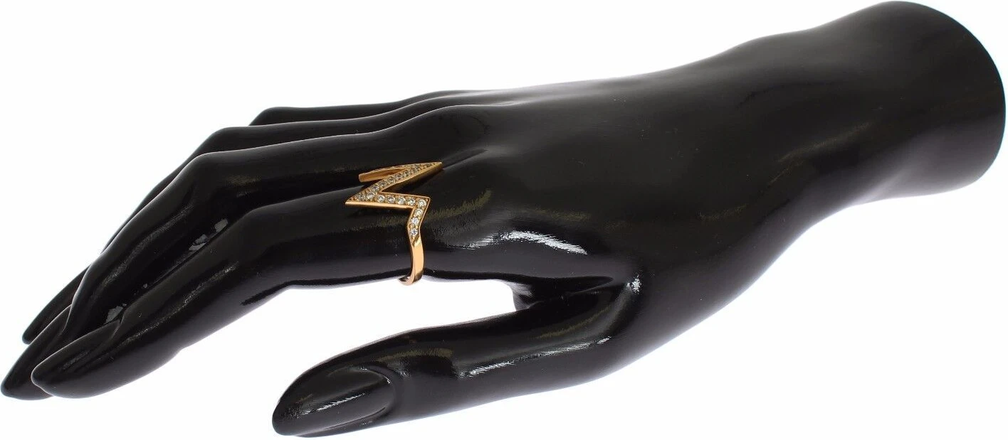 Кольцо Nialaya Jewelry Золото 925 Серебро Женское Прозрачный КУБИЧЕСКИЙ ЦИРКОНИЙ 18К