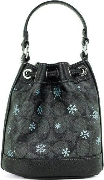 Сумка-ведро Coach Dempsey Small Snowflake Print