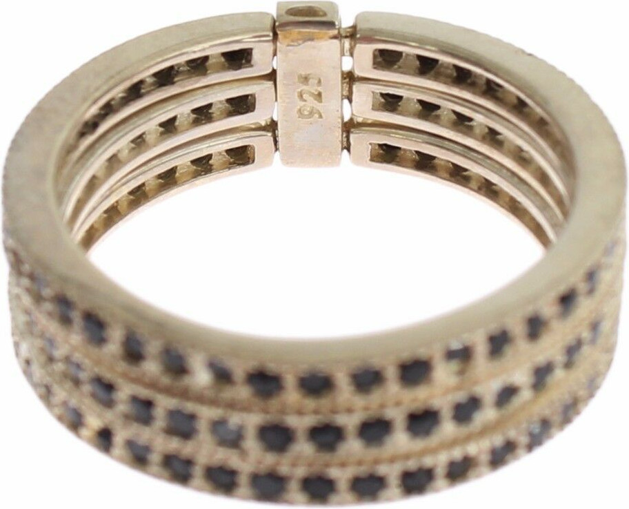 Кольцо Nialaya Jewelry Черный цирконий 925 Стерлинговое серебро Женское