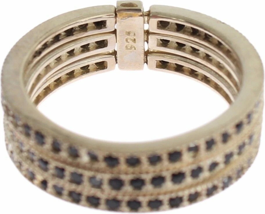 Кольцо Nialaya Jewelry Черный цирконий 925 Стерлинговое серебро Женское