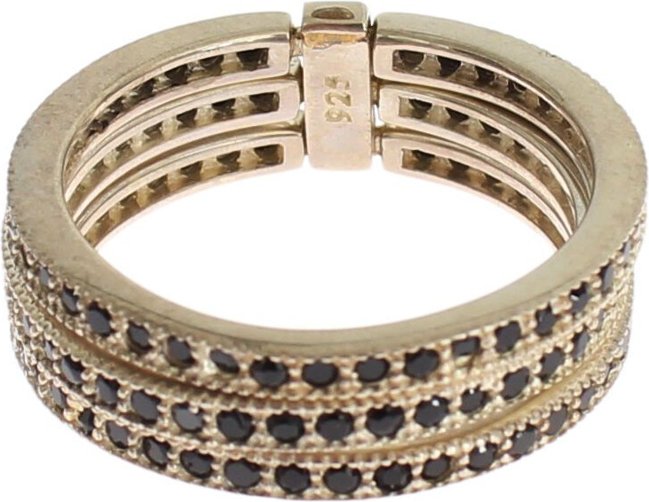 Кольцо Nialaya Jewelry Черный цирконий 925 Стерлинговое серебро Женское