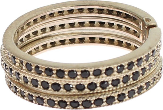 Кольцо Nialaya Jewelry Черный цирконий 925 Стерлинговое серебро Женское