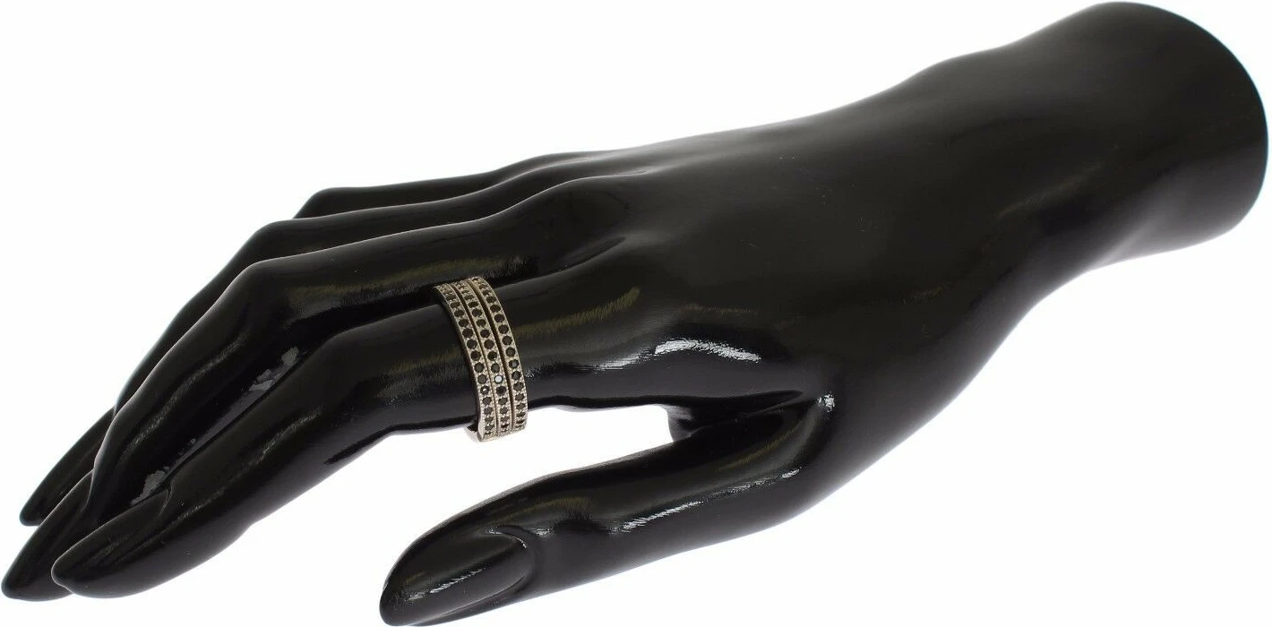 Кольцо Nialaya Jewelry Черный цирконий 925 Стерлинговое серебро Женское