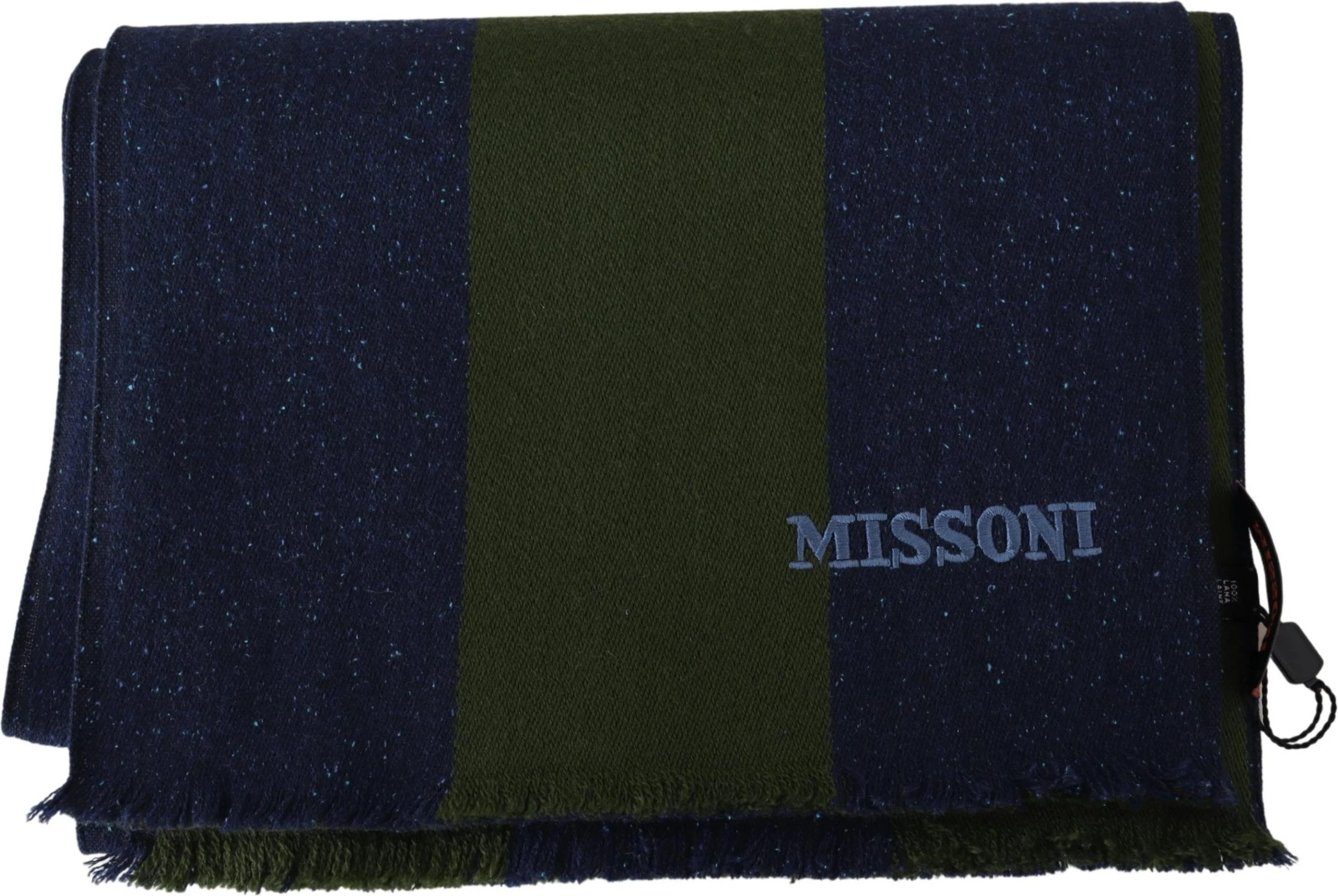 Шарф Missoni Аутентичный Шерстяной Шарф с Полосками и Вышивкой Логотипа