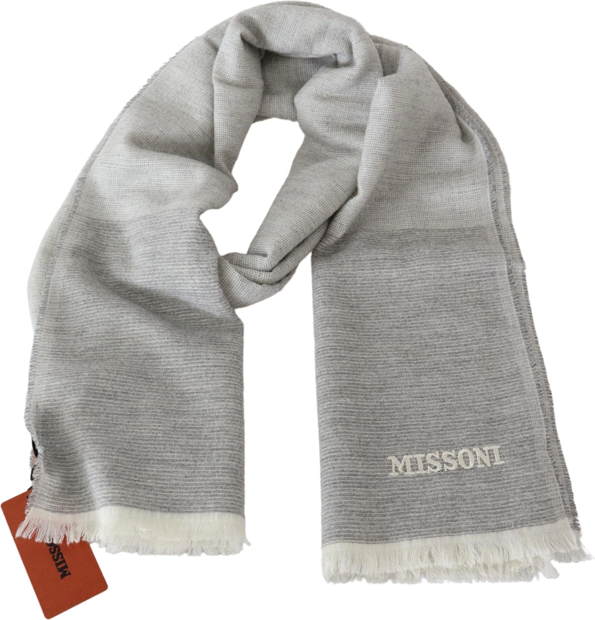 Шарф Missoni Элегантный Бежевый Шерстяной Шарф с Деталями Вышивки