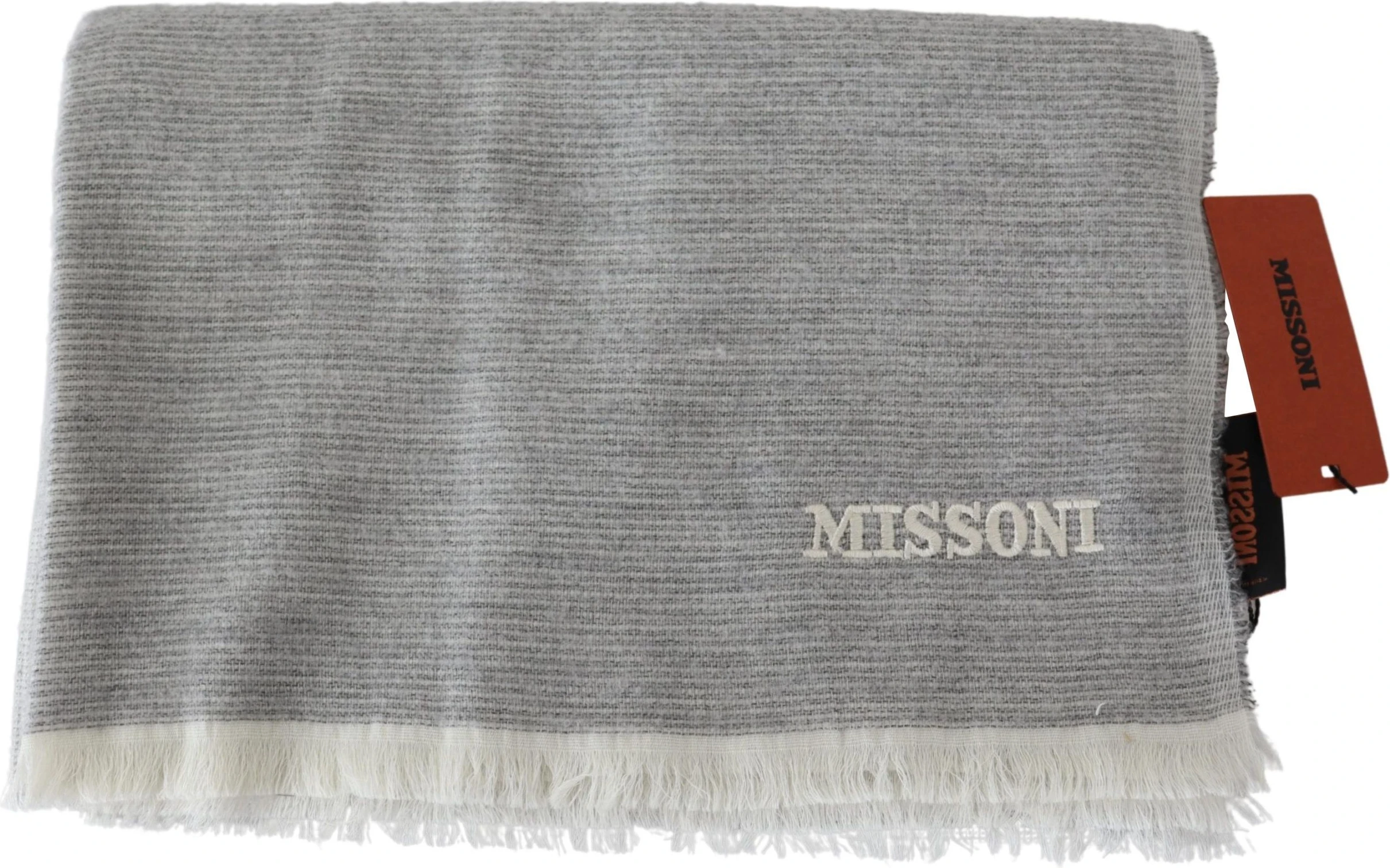 Шарф Missoni Элегантный Бежевый Шерстяной Шарф с Деталями Вышивки