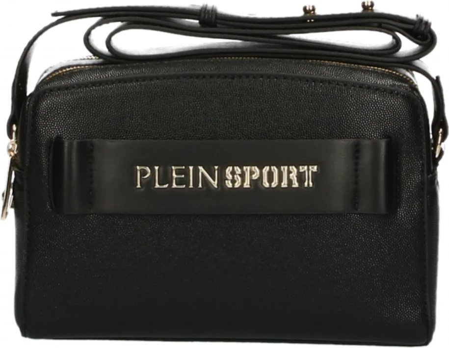 Сумка через плечо Plein Sport Гладкая черная с двойной молнией