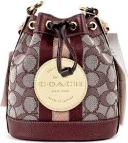 Сумка через плечо Coach Dempsey Mini Patch цвета вина из жаккардового холста
