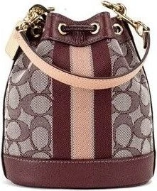 Сумка через плечо Coach Dempsey Mini Patch цвета вина из жаккардового холста