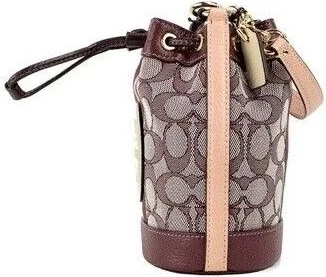 Сумка через плечо Coach Dempsey Mini Patch цвета вина из жаккардового холста