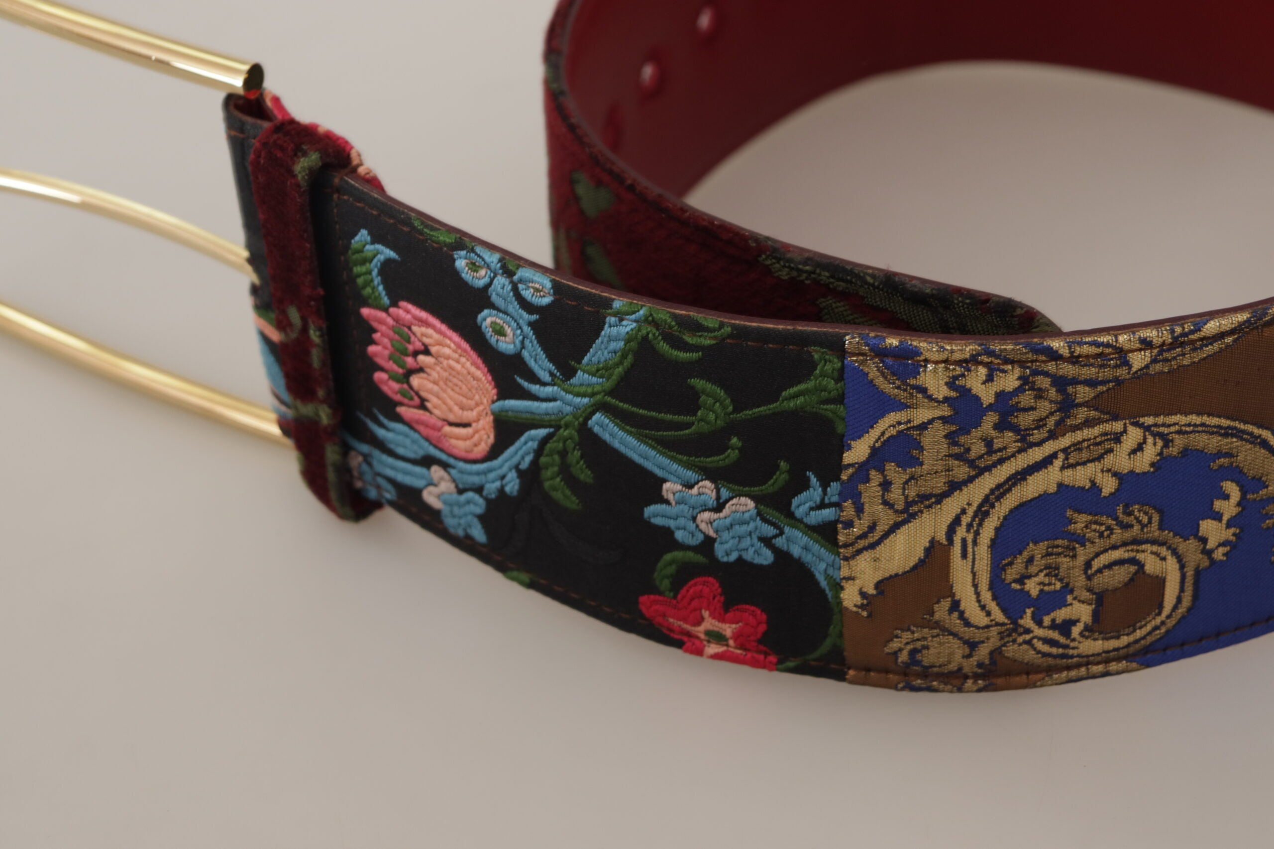 Ремень Dolce & Gabbana с гравировкой логотипа, разноцветный, из натуральной кожи