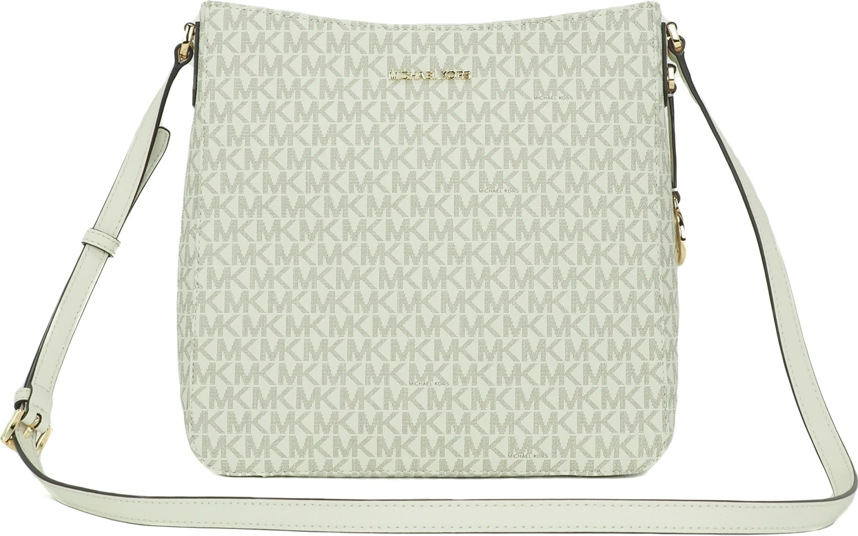 Сумка-мессенджер Michael Kors Jet Set Large цвета Light Cream с фирменным принтом