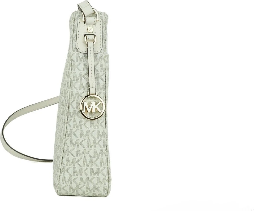 Сумка-мессенджер Michael Kors Jet Set Large цвета Light Cream с фирменным принтом