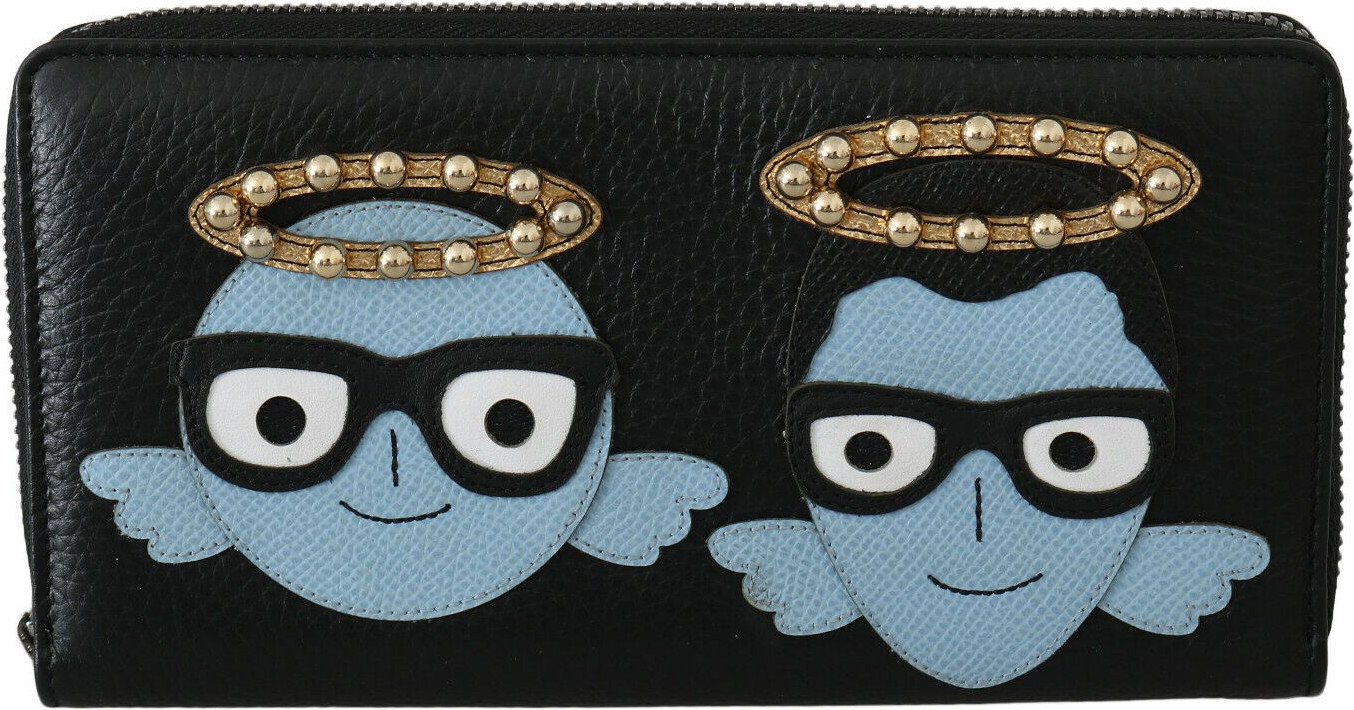 Кошелек Dolce & Gabbana Элегантный Черный Кожаный Кошелек на Молнии
